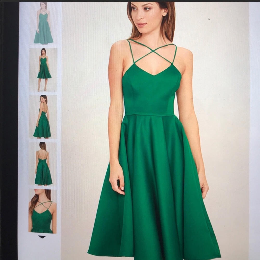 Satin green dress